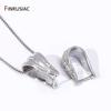 Groothandel Rhodium Plated Gekreukelde Knijpklem Hanger Oogje, Messing Hanger Oogje Connector Voor DIY Mode Ketting Maken Accessoires
