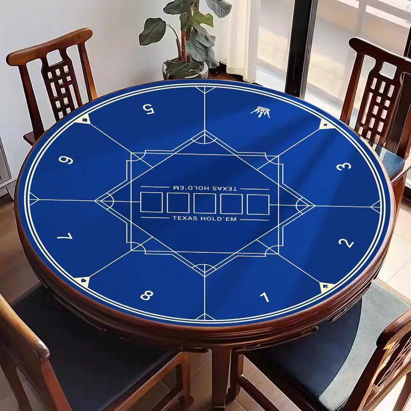 Texas Hold'em Round Poker Table Cloth - Stain-Resistant, Non-Slip Crystal Velvet