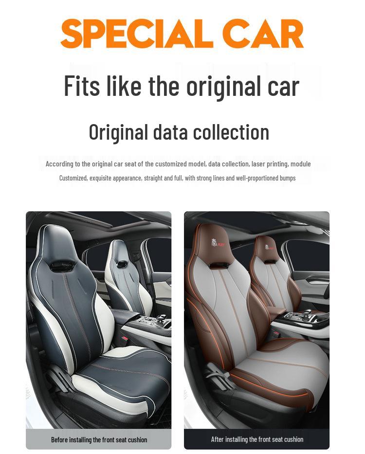 Qin PLUS Full Leather Car Seat Cushion - Universal Fit, Four Seasons, New Model