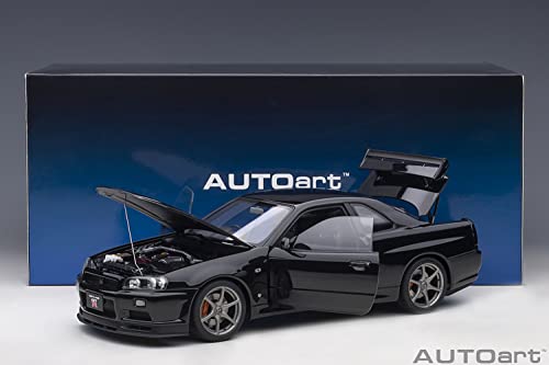 AUTOart 1/18 Scale Nissan Skyline GT-R (R34) V-Spec II Black Pearl Finished Model 77407