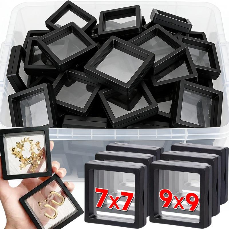 1/50 pièces 2026 Présentoir d'affichage 3D à cadre flottant Boîte d'affichage flottante transparente en PE Boîte de rangement pour bijoux Cadre de suspension Emballage