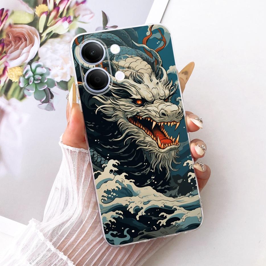 For Vivo Y05 4G Case Colorful Flowers Painted Cover Clear Silicone Soft Slim Phone Case For Vivo Y11d Y 05 VivoY05 VivoY11d Bags