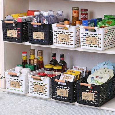 Japanese Style Plastic Storage Basket for Bathroom and Kitchen