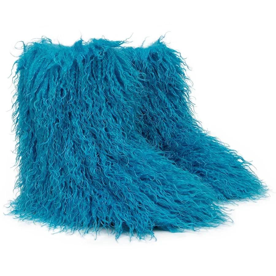 Winter Snow Boots Furry Shoes Women Fluffy Warm Faux Wool Boots Woman Teddy Fur Snow Boots Fashion Plush Short Boots Ladies