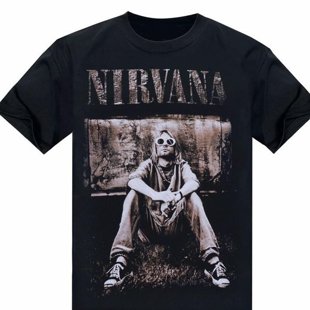 

Nirvana Rock Band Retro Street Tshirt 2026 Summer UNISEXs Womens Cotton Short Sleeved Shirt Street Punk Loose Y2K Round Neck M