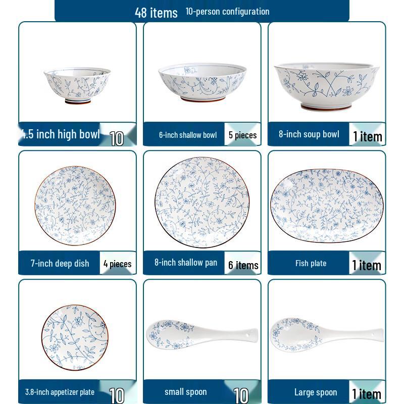 Ru Han Japanese Underglaze Ceramic Dinnerware Set