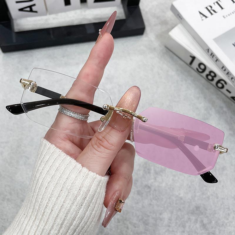 Ochelari de Soare la Modă Dreptunghiulari Fără Ramă Populari Femei Bărbați Nuanțe Ochelari de Soare Pătrați Mici Pentru Femei Bărbați Vară Călătorii Oculos