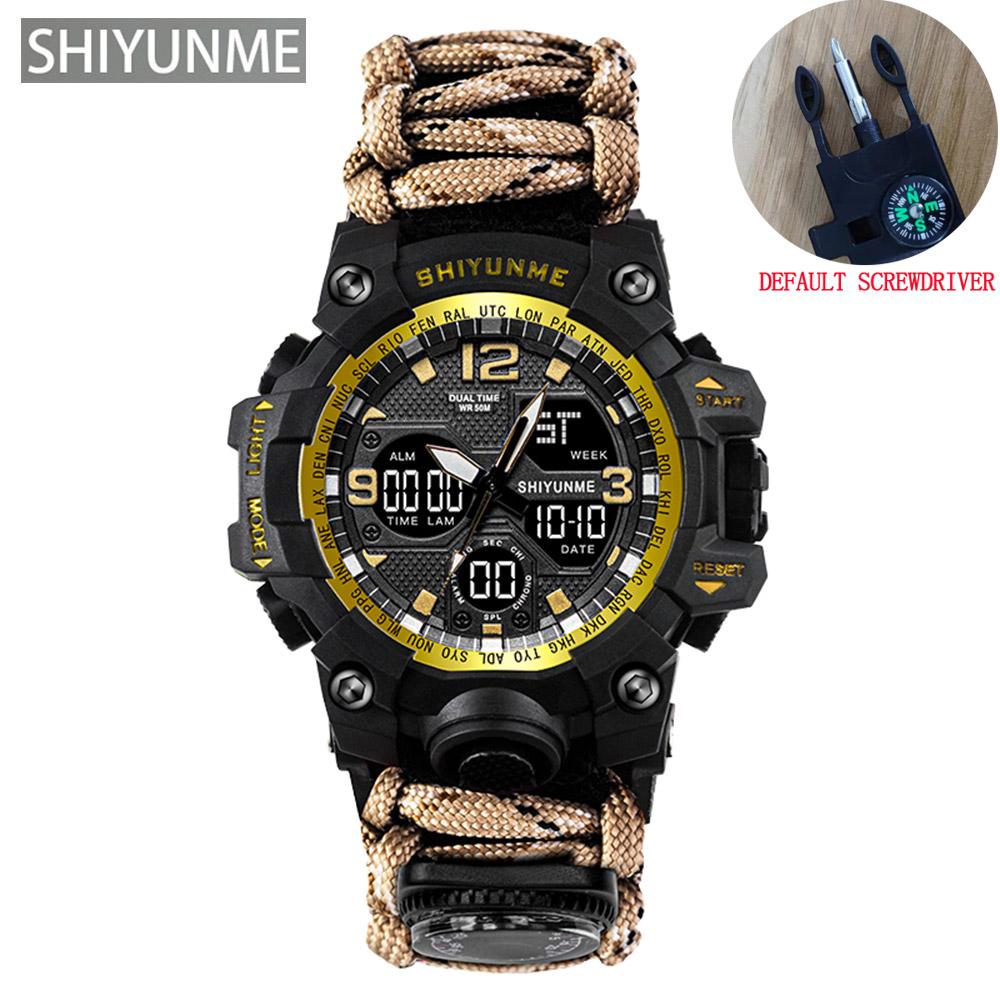 

New Men Military Sports Digital Watches Compass Outdoor Survival Multi-function Waterproof Men s Watch Relogio Masculino