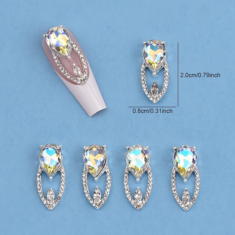 10pcs Y2K Starry Sky Large Crystal Gemstone Long Nail Pendant Dropstone Hollow Large Nail Jewelry Style Long Nail Design