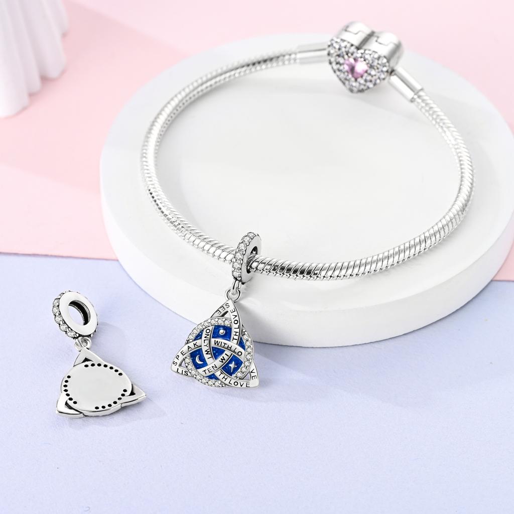 Charms Original 925 Silber Blaue Perlen Passend für Armband Anhänger DIY Für Frau Feinschmuck