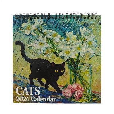 Cat Calendar 2026 Runs from January Until December 2026 Cat Monthly Calendar Jan - Dec 2026 Wall Planner for Home Living Room