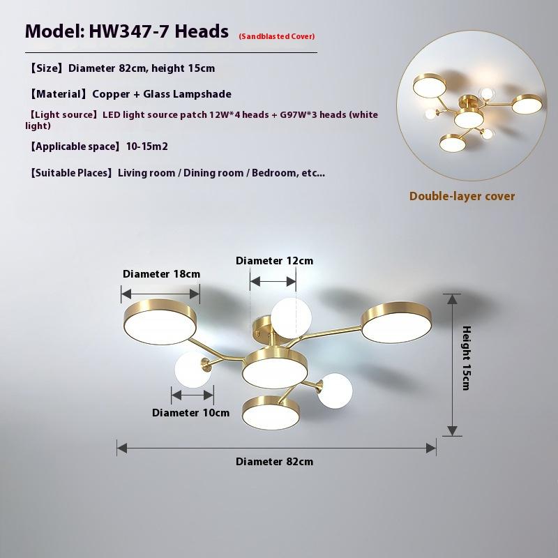 

Потолочный светильник для гостиной, Современная и простая бытовая лампа «Волшебный боб» 7 headlights