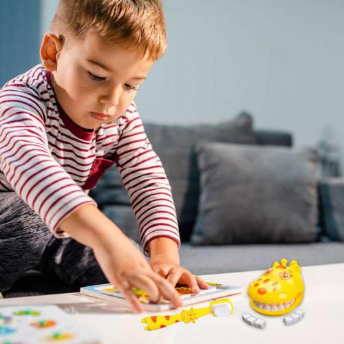 Teeth Brushing Toy for Toddlers, Tooth Model Toy, Detachable Giraffe Preschool Educational Toy, Interactive Cartoon Teeth Brushing Toy for Kindergarte