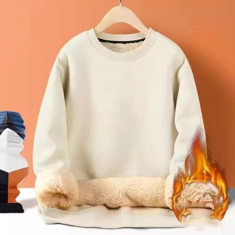 Men's Sweatshirt Women's Autumn Winter Fleece Pullover Fashion Casual Round Neck Sweater Coat Casual Solid Men Clothing