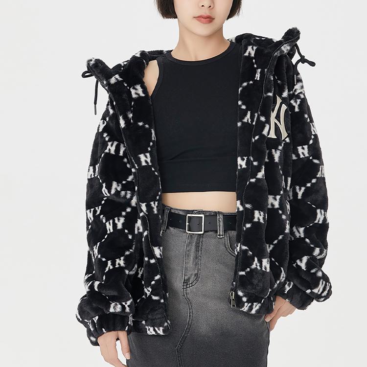 Nové sametové bundy MLB New York Yankees Unisex Černé 3AFDM0226-50BKS