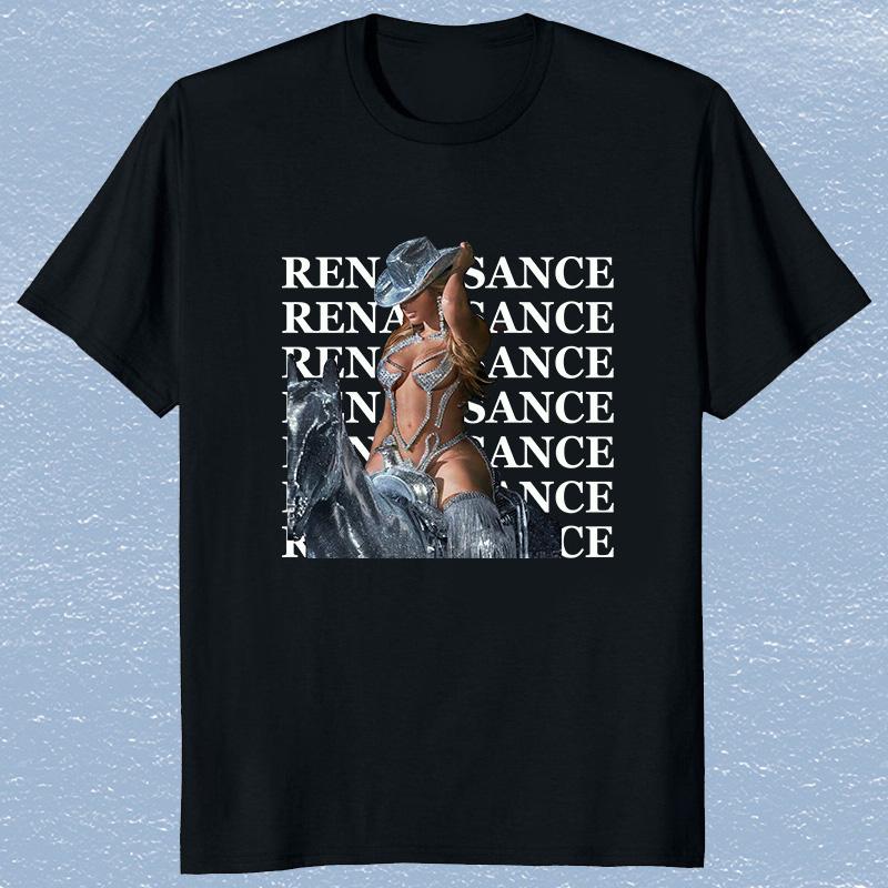 Pop Singer New Album Beyonce Renaissance Tshirts Tee For Fans Unisex Short Sleeve Fashion Tops Casual Streetwear Camisetas