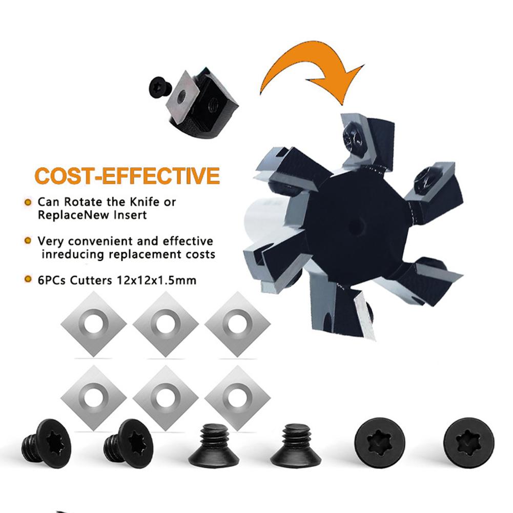 Furniture Production 50.8mm 2in Milling Cutter Shank Insert High-speed Machining Compatibility Six-flute Design