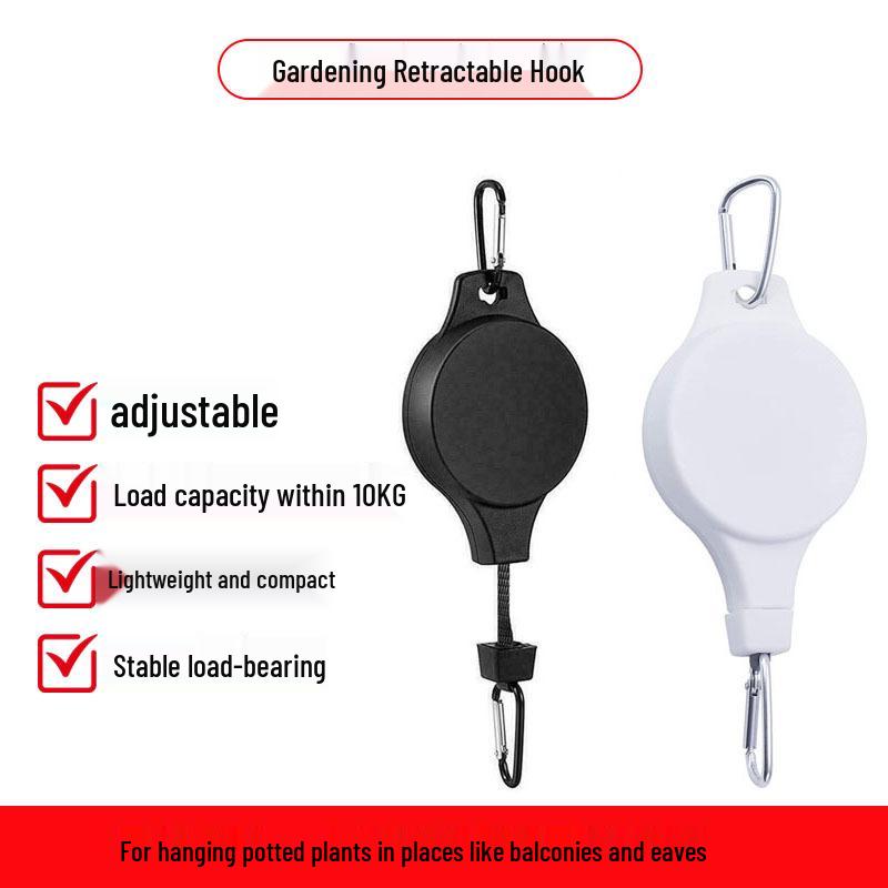 Retractable Hanging Hook for Planters, Baskets, Bird Cages, and Flower Pots - Creative Home Gardening Tool