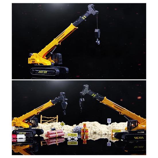 Lifting Cranes Toy 360 Degree Rotating Base Adjustable Long Arm Retractable Sling Ornament Simulation Boys Girls Engineering Truck Model Toy Children