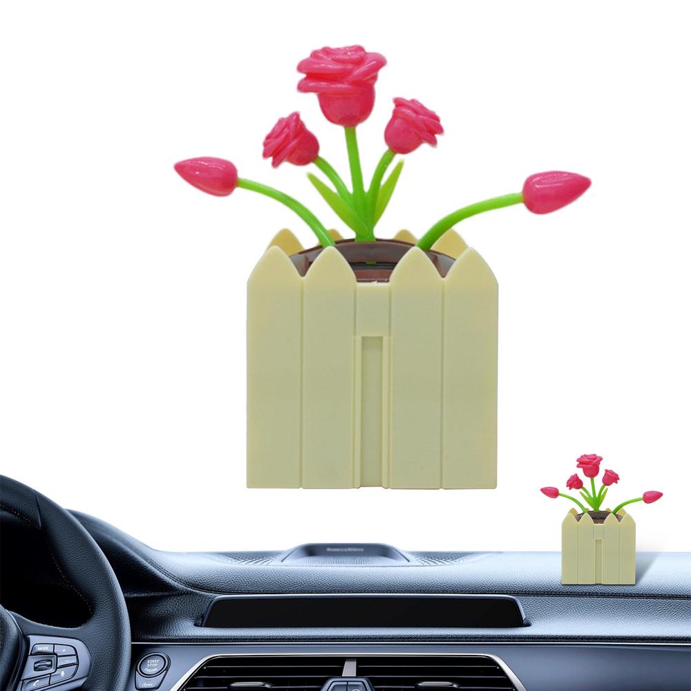 

Цветочная приборная панель Bobblehead Solar Shaking Head Украшение для салона автомобиля Цветок в горшке Bobble Head Игрушка для женщин и мужчин Интерьер автомобиля бежевый