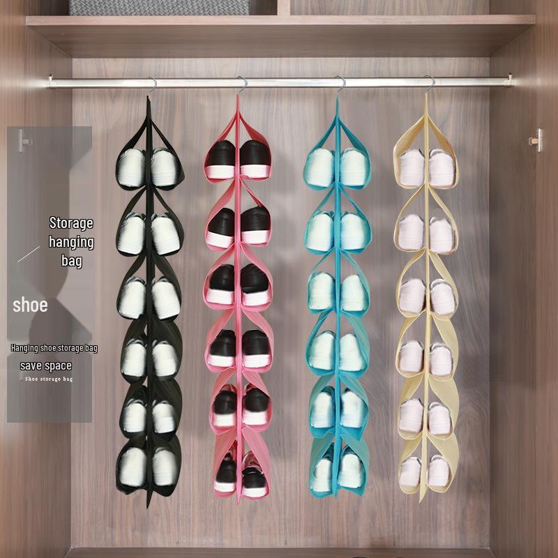 

Three-Dimensional Non-Woven Shoe Storage Hanging Bag for Door or Wall Thin