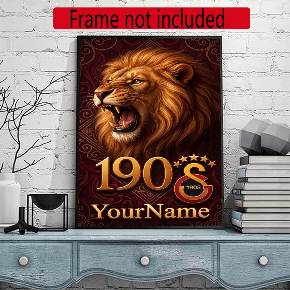 Galatasaray Personalized Name Round Diamond Painting Kit Diamond Embroidery Painting Rhinestones Mosaic Frameless Handwork Decoration Arts