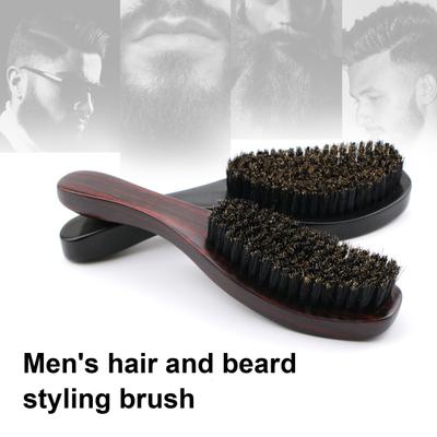 Men Beard Brush with Ergonomic Handle Nylon Boar Bristle Curved Wave Beard Straightener Brush Home Salon Men Mustache Grooming Styling Tools