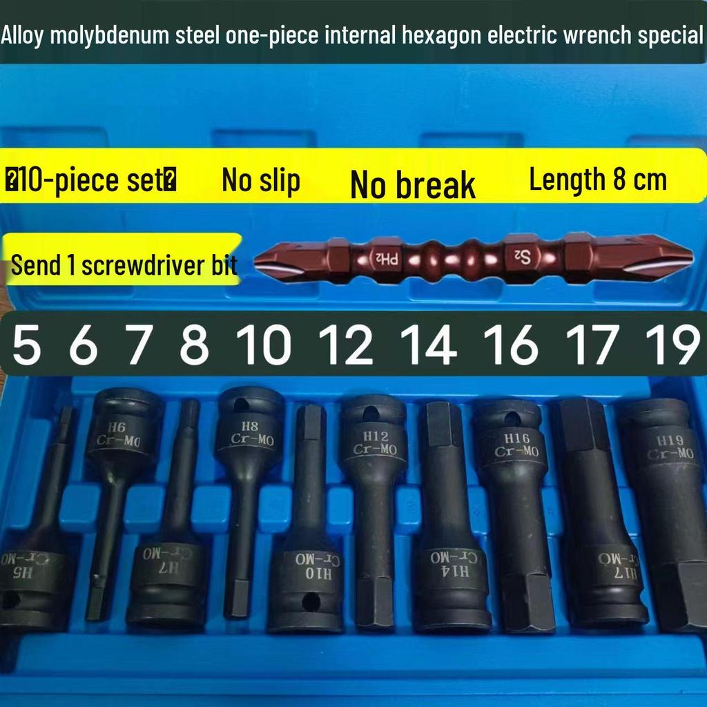 Sechskant 1/2 Druckluft-Schlagschrauber & Einteiliger Bit Pneumatik-Schraubendreher-Satz