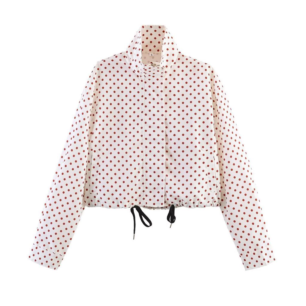 European and American style, wholesale women's clothing fashion versatile temperament casual design nine-color hair polka dot set