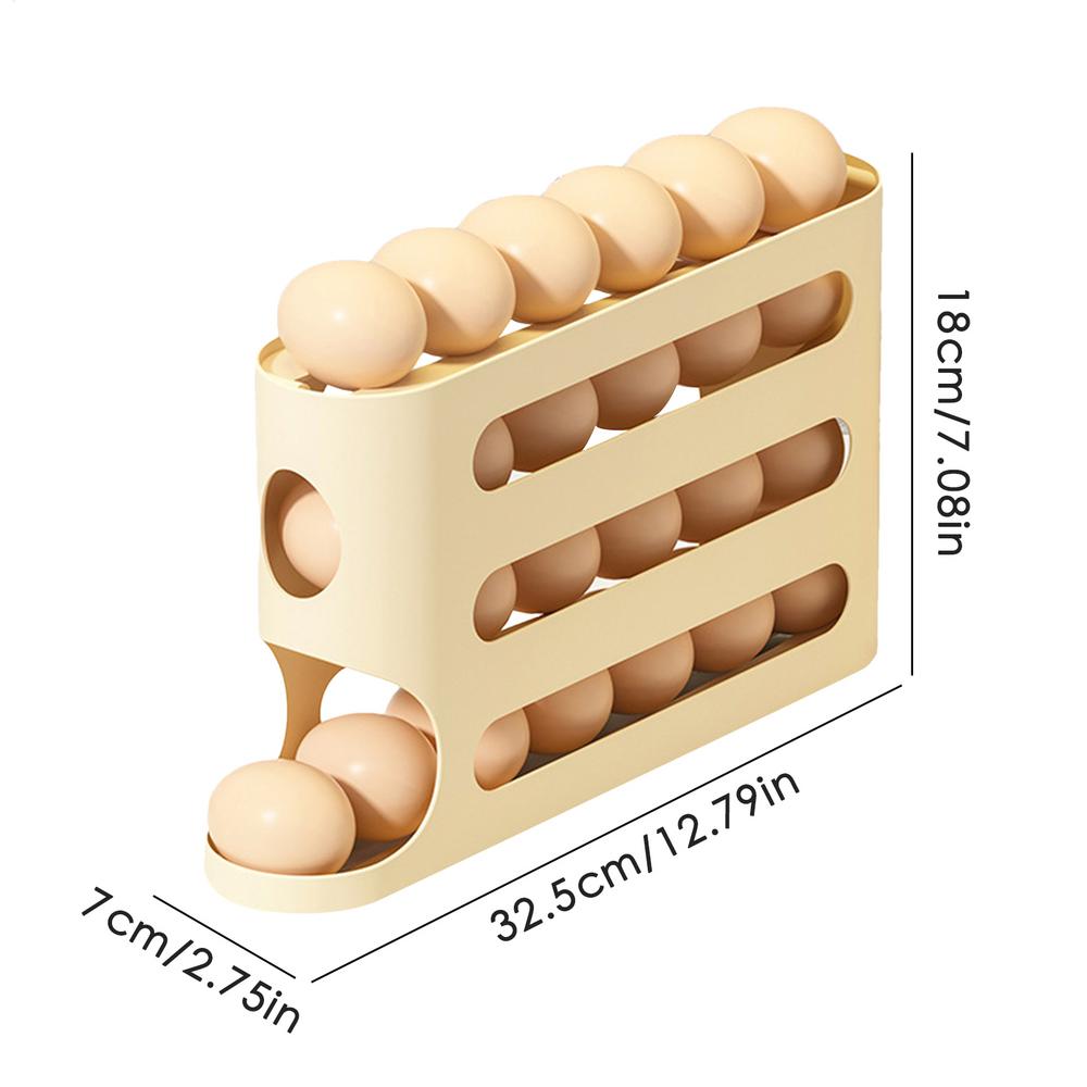 

Egg Container For Refrigerator 4 Tier Countertop Auto Rolling Egg Dispenser Countertop Organizer For Homeowners Breakfast Lovers красный