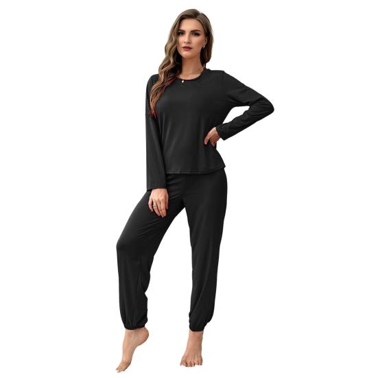 2 Piece Women's Pajama Set Long Sleeve Top with Jogger Pants Pjs Set Fall Loose Sleepwear Lounge Set