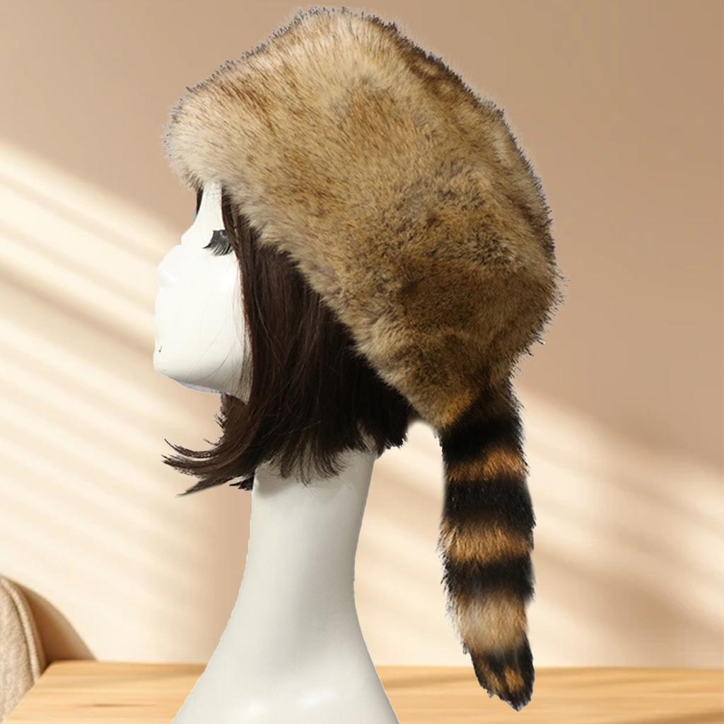 Winter Warm Hat for Women Soft Touch Fur Winter Hat Warm Skiing Hat for Cold Weather Headcover Head Protection