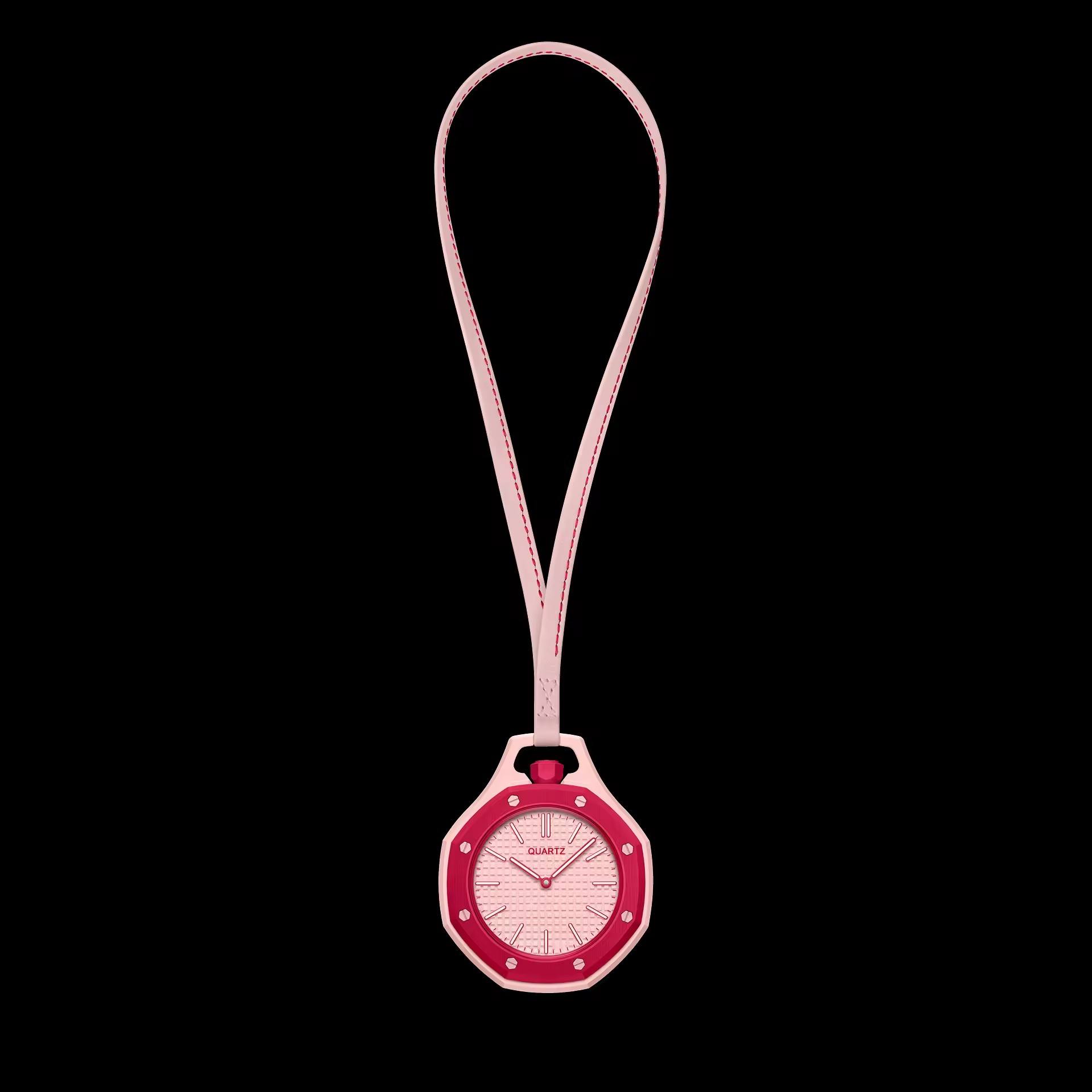New Fashion Pendant Watch Quartz Movement ABS Case Colorful Necklace Pocket Watch Hot  Gift Watch розовый