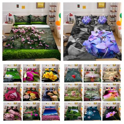 3D Blumen Druck Bettdecke Twin Size Mikrofaser Bettwäsche Set Tröster Abdeckung Set Mädchen Mode Hause Bettwäsche