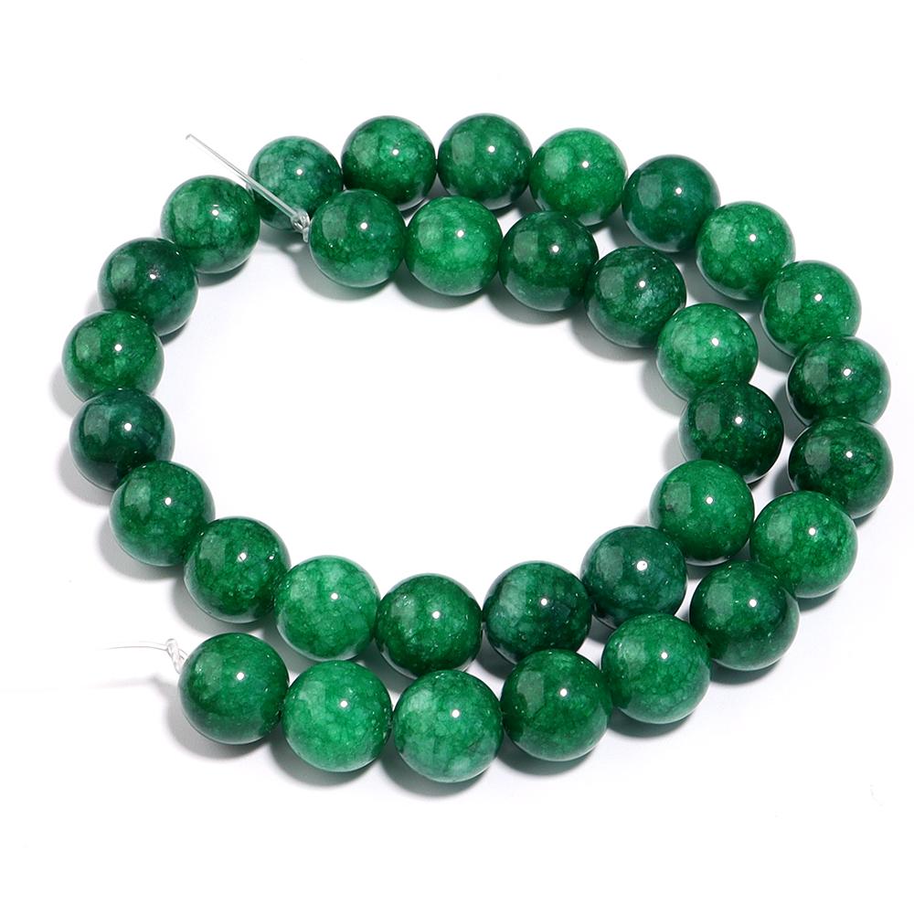 4 6 8 10 12mm Natural Green Jade Stone Beads Round Gemstone Loose Spacer Beads for DIY Jewelry Making Bracelet Necklace Supplies