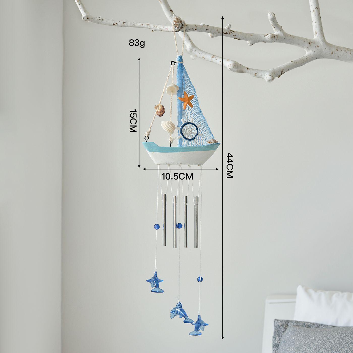 

Деревянный парусник в средиземноморском стиле, подвеска-колокольчик