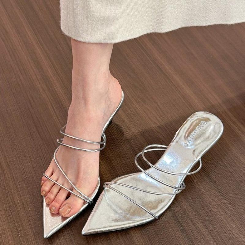 

Fashion New Style Women s Slippers Fashion Elegant Narrow Band Slides Shoes Women s Ladies Casual Low Heel Beach Sandals Zapatos Mujer 35