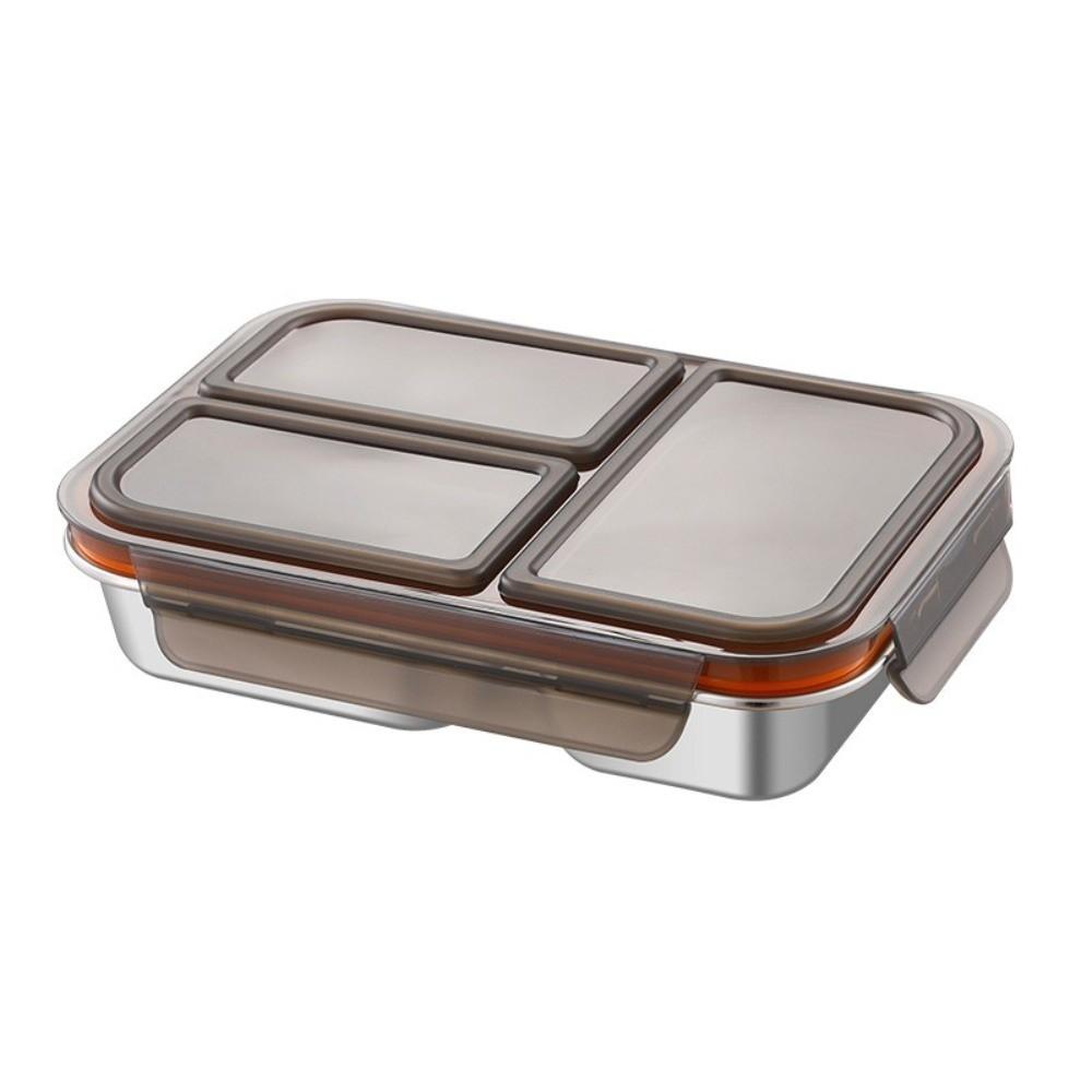 Leak-Proof Stainless Steel  Lunch Box Microwave Safe Student Meal Plate Meal Prep Container  Office