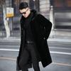 Mink Coat Men's New Mink Hair Warm Whole Mink Long Slim Fit with Hat Fur Casual Fur Jacket