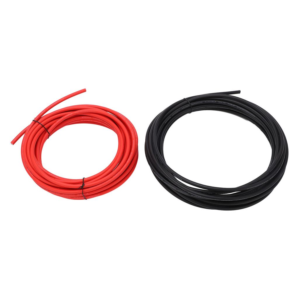 2 Pcs Solar Panel Wire XLPE Sleeve Tinned Copper Dual Insulation Temperature Resistance Solar PV Cable 6mm² 20m 65.6ft