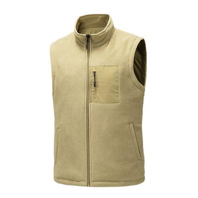 Autumn and Winter Men's Fleece Vest with Fleece To Keep Warm and Casual Vest, Wear Multi-pocket Vest On Both Sides As A Base