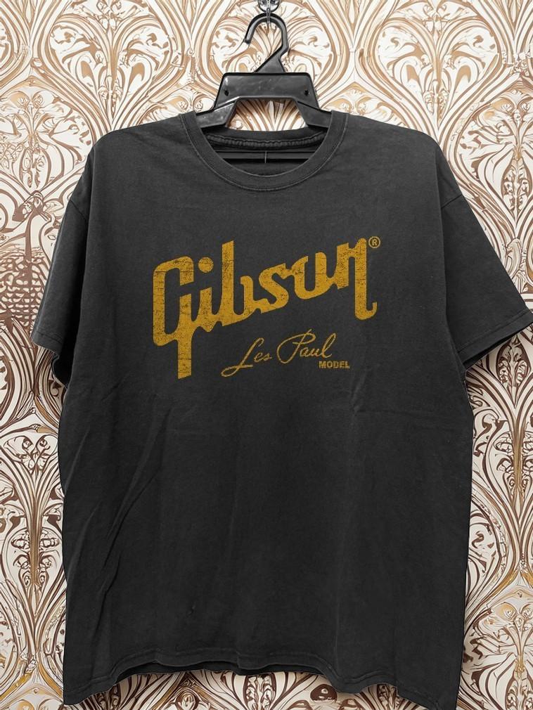 Gibson Les Paul Model Logo Black Unisex T Shirt Basic Unisex T-Shirt Size S-5XL XXL