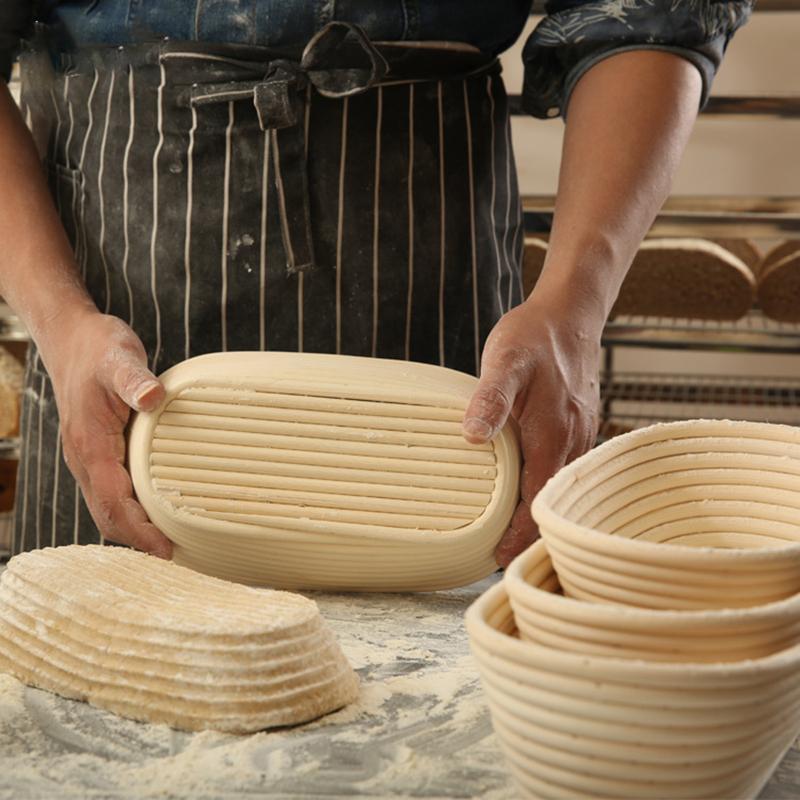 Sada 6 košíčků na kynutí chleba, košík na chléb 9,8"/11,8"/13,8", krájecí nástroj, míchací tyčinka,