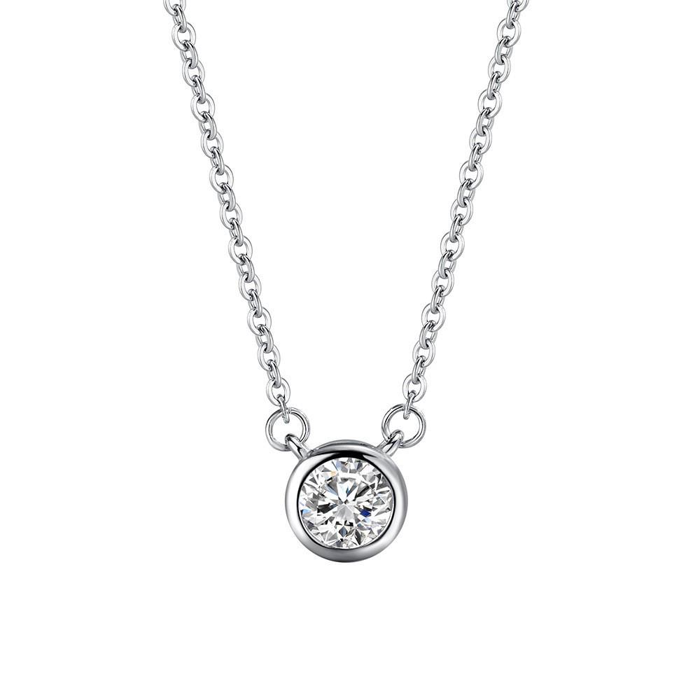Korean Style S925 Sterling Silver Zircon Star Pendant Necklace - Simple, Versatile Fashion Design 925 Sterling Silver