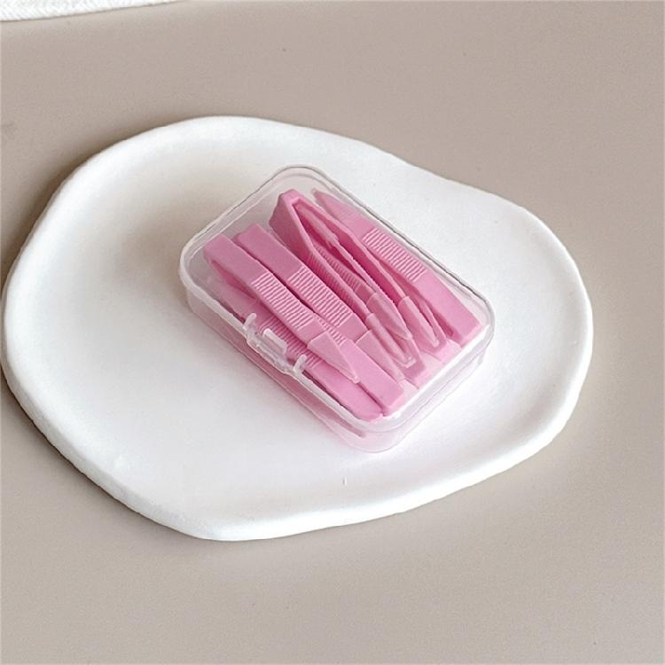 Pack Of 10 Colorful Lens Removing Tweezers with Container Box For Secure Contact Lenses Protections Everyday Travel Use