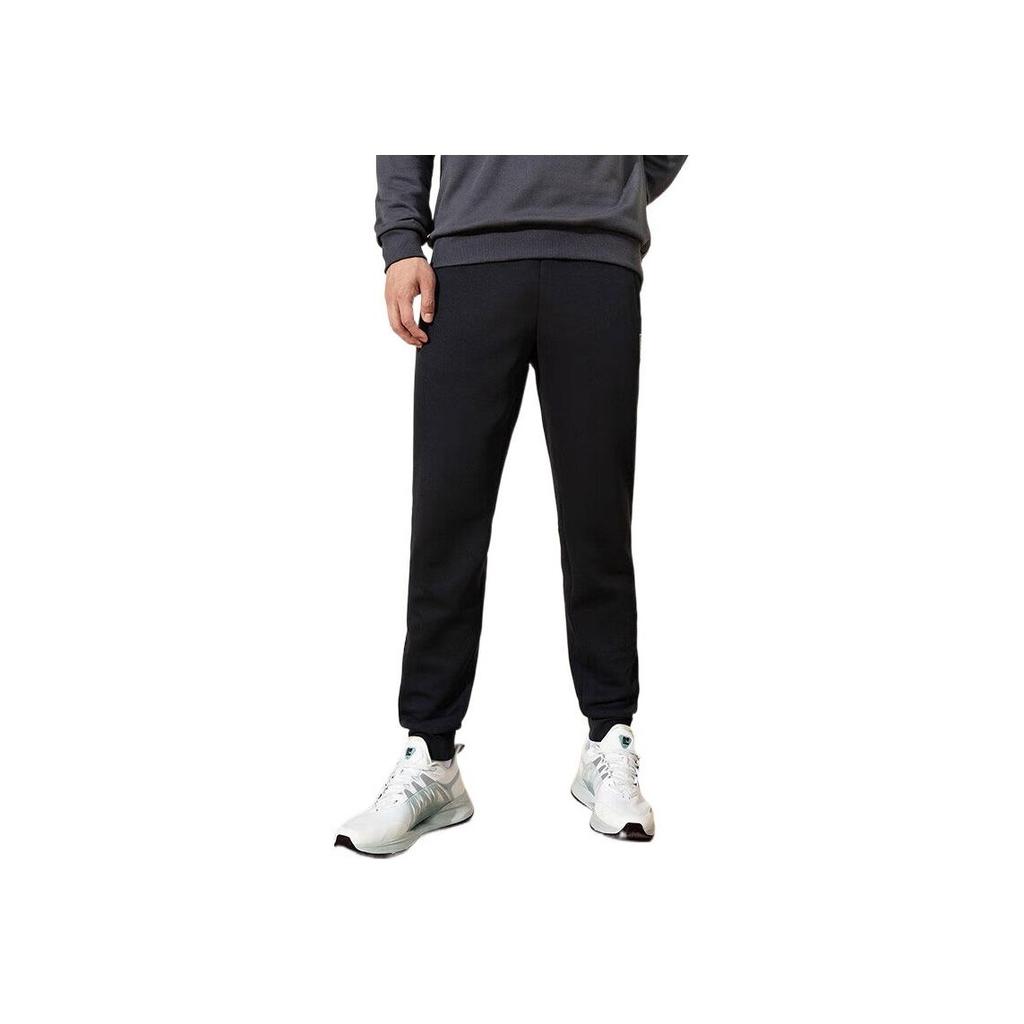 Anta SS22 Solid Color Logo Patch Sports Pants Men Bottoms Black 152237309-1