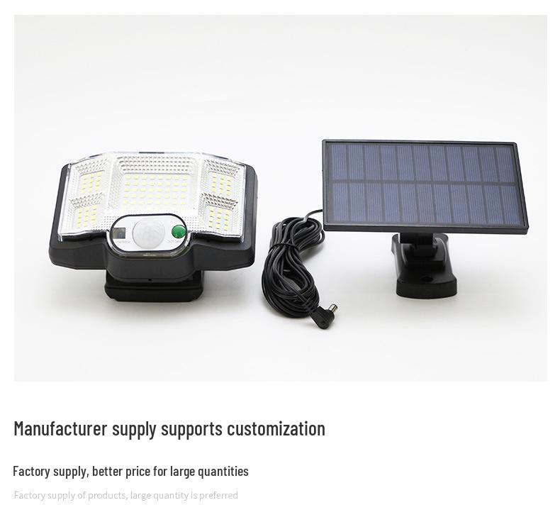 Triple-Head Rotatable Solar Outdoor Wall Lamp for Streets and Courtyards