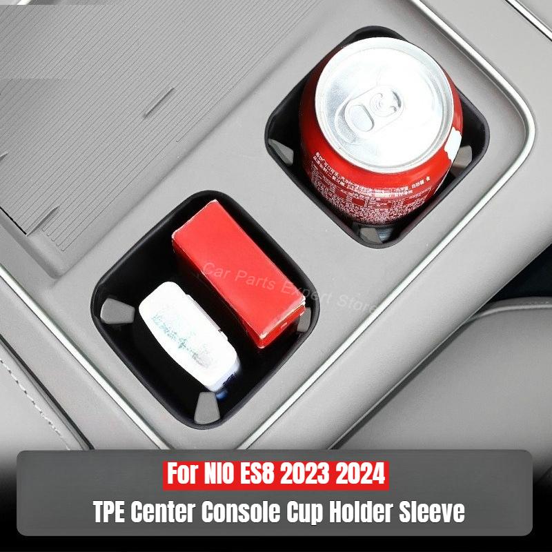 For NIO ES8 2024 Car Center Console Cup Holder TPE Sleeve Anti-slip Mat Central Waterproof Interior Protector Accessories