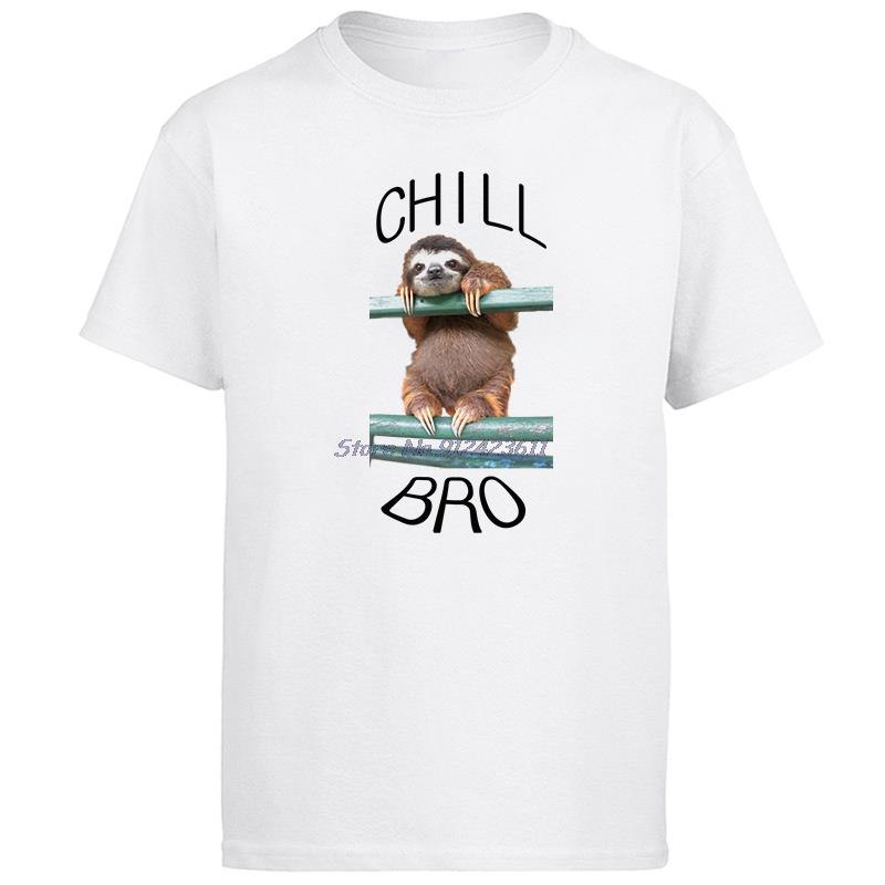 

Chill Bro Sloth Animal Cool Graphic T Shirts Cotton Short Sleeve T Shirt Summer New Shirts And TShirts Mens Print T Shirt S