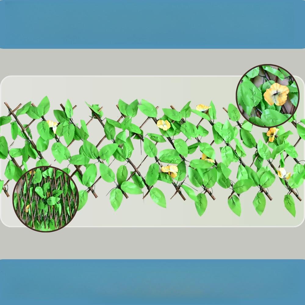 1 Stück Simulierte Grüne Pflanzen Blumen Grüne Blätter Zaun Gartendekoration Kunststoff Teleskopzaun